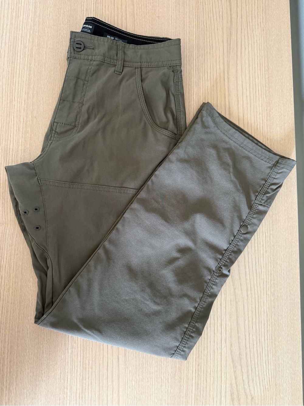 prAna Stretch Zion Relaxed Cargo Pants Olive Brown 28x30 Hiking - Picture 5 of 14